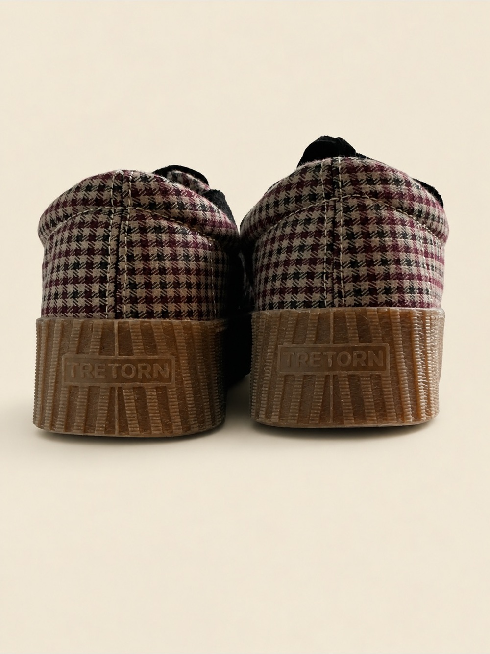 Tretorn Nylite Plus Bold Burgundy Plaid Platform Sneakers — Women’s Size 8 - Picture 4 of 8